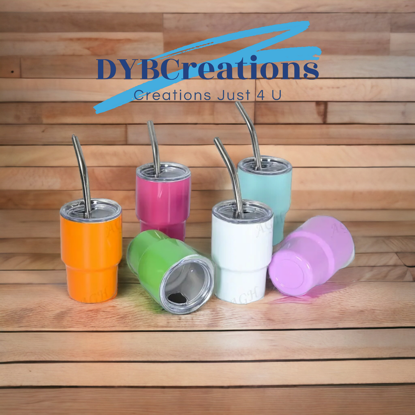 3oz Mini Sublimation Shot Tumbler With Straw & Lids Set of 6